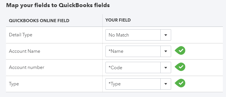 Mapping Fields - Xero to QuickBooks
